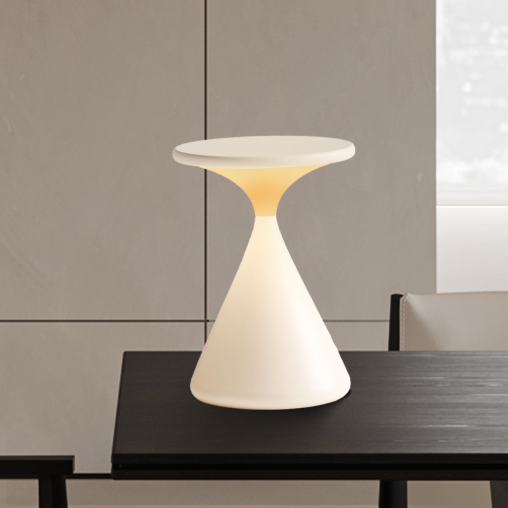 Aeron Hourglass | Bezprzewodowa Lampa Stołowa LED – Designerska Lampka z Regulacją Jasności