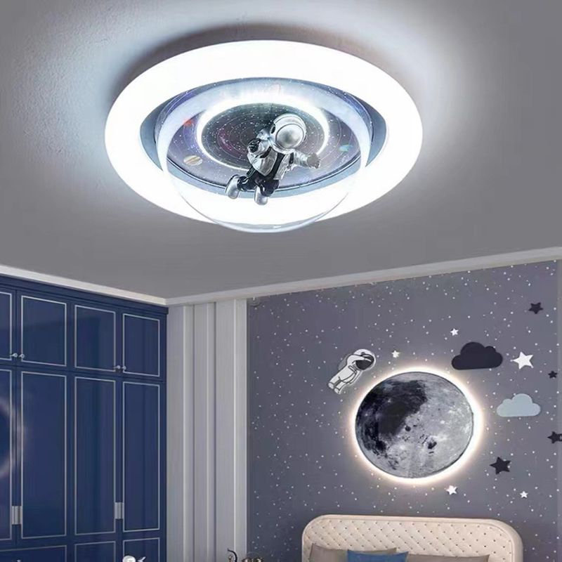 Aria Galaxy | Ściemnialna Lampa Sufitowa z Motywem Astronauty do Pokoju Dziecięcego