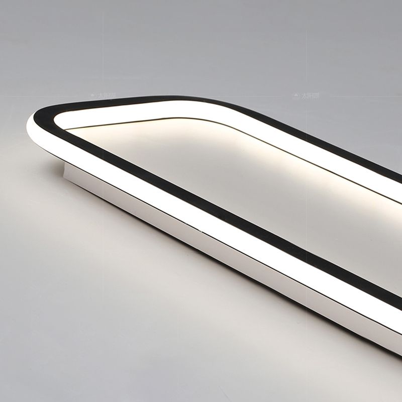 Arisha | Ściemnialna Lampa Sufitowa LED w Czarnej Ramie do Salonu i Sypialni