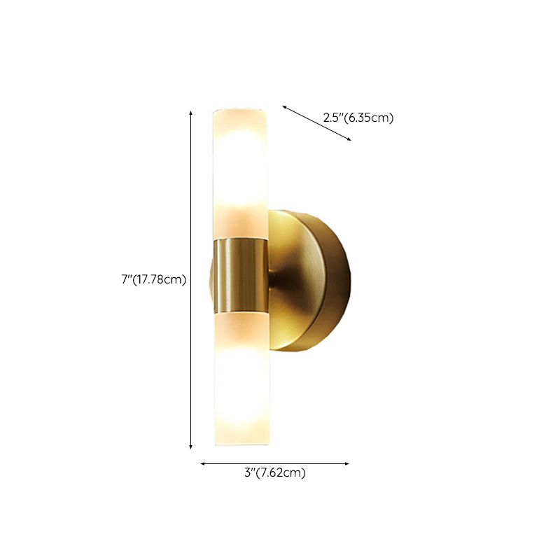 Arisha Cylindrical Gold Wall Lamp | Modern Metal LED Sconce for Living Room & Bathroom