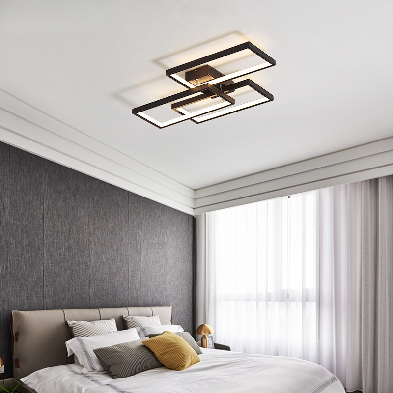 Prostokątna lampa sufitowa LED Arisha | Designerska lampa z funkcją ściemniania do salonu i sypialni