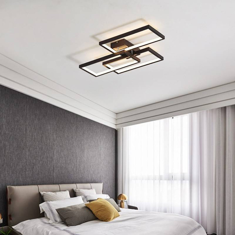 Prostokątna lampa sufitowa LED Arisha | Designerska lampa z funkcją ściemniania do salonu i sypialni
