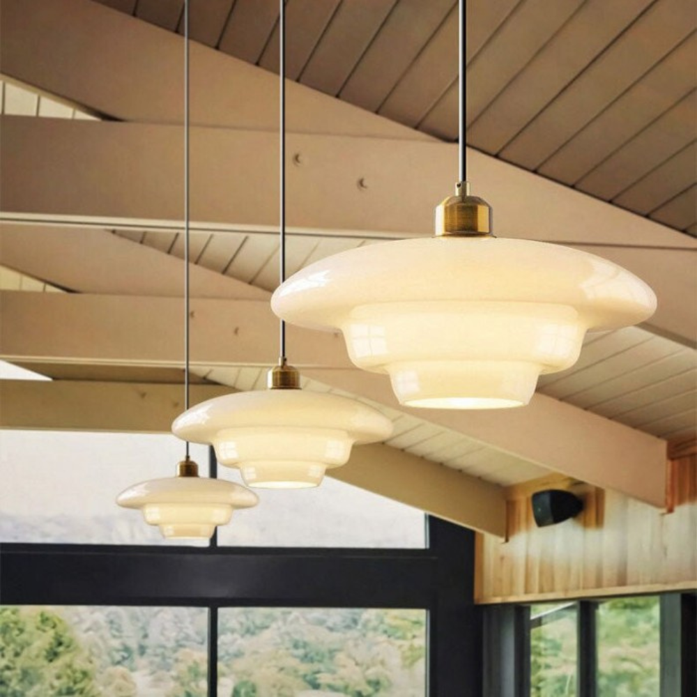 Lampa wisząca La Perle Art Deco | Designerska lampa sufitowa ze szkła i mosiądzu do salonu i jadalni