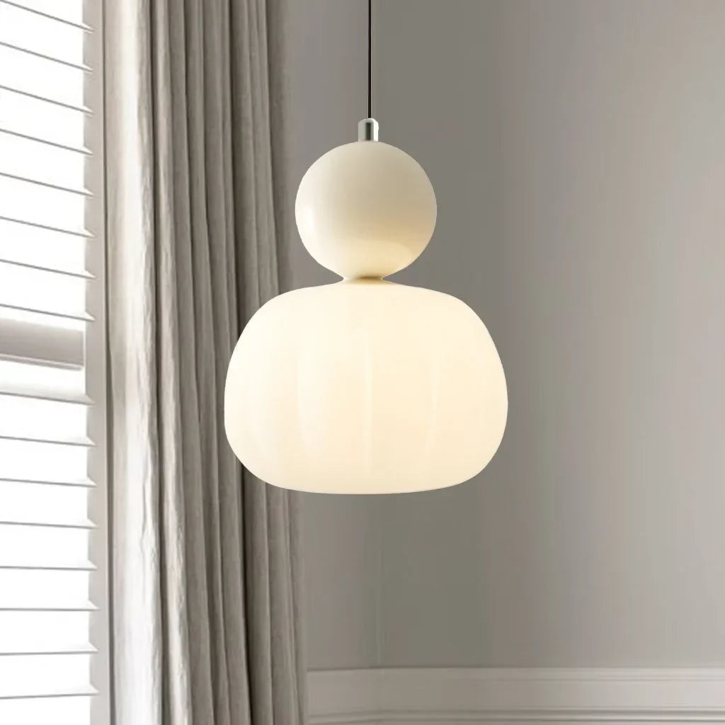Lampa wisząca Art Deco ze szkła i metalu | Designerska lampa sufitowa do salonu i jadalni