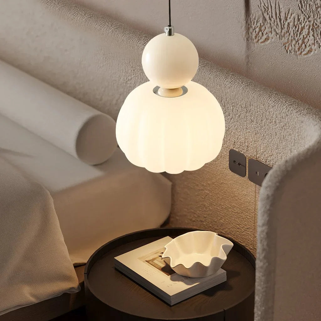 Lampa wisząca Art Deco ze szkła i metalu | Designerska lampa sufitowa do salonu i jadalni