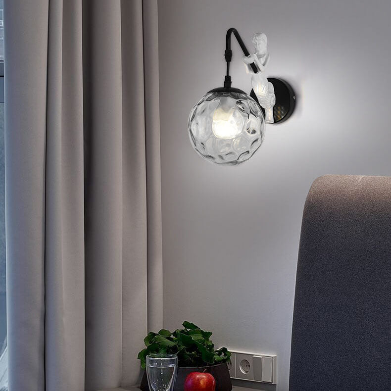 Artistic Mermaid Wall Sconce | Sculptural Glass Shade Wall Light for Cozy Ambiance