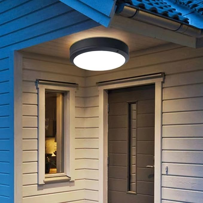 Zewnętrzna lampa sufitowa LED IP65 | Wodoodporna lampa na taras, balkon i wejście do domu