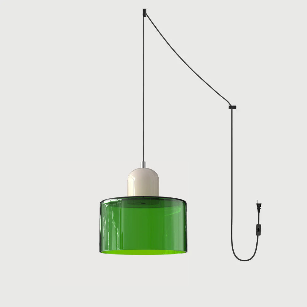 Okrągła lampa wisząca ze szkła | Designerska lampa sufitowa Bauhaus do kuchni, salonu i jadalni