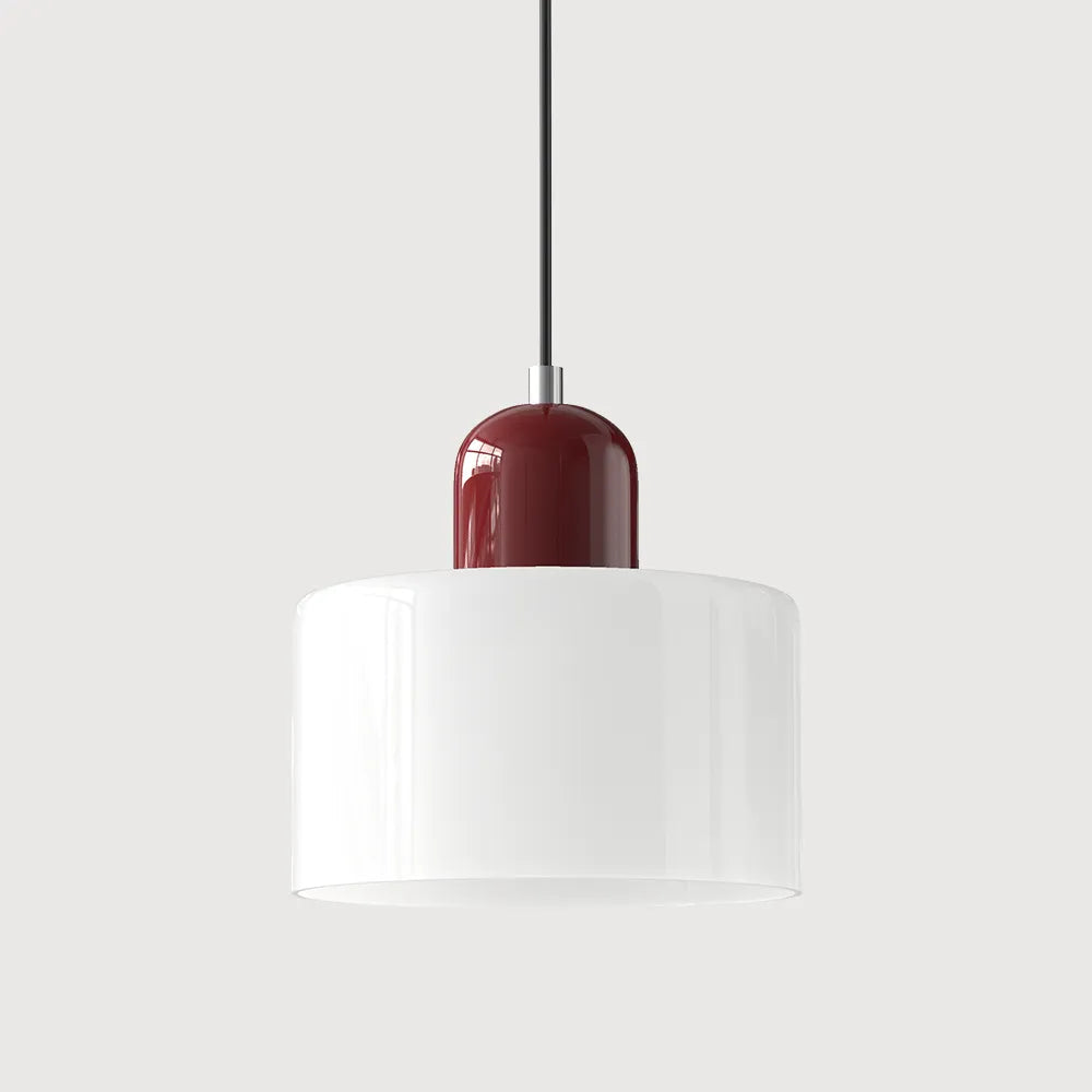 Okrągła lampa wisząca ze szkła | Designerska lampa sufitowa Bauhaus do kuchni, salonu i jadalni