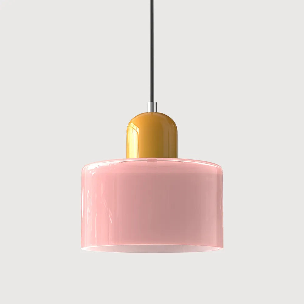 Okrągła lampa wisząca ze szkła | Designerska lampa sufitowa Bauhaus do kuchni, salonu i jadalni