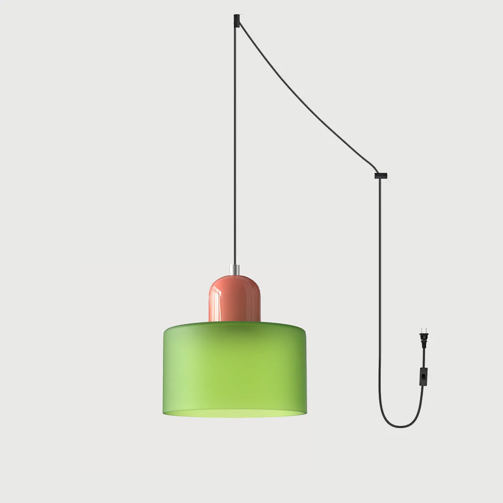 Okrągła lampa wisząca ze szkła | Designerska lampa sufitowa Bauhaus do kuchni, salonu i jadalni