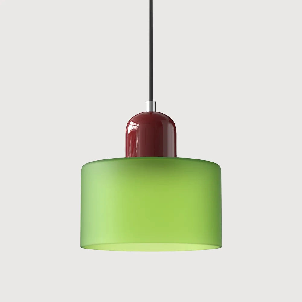 Okrągła lampa wisząca ze szkła | Designerska lampa sufitowa Bauhaus do kuchni, salonu i jadalni