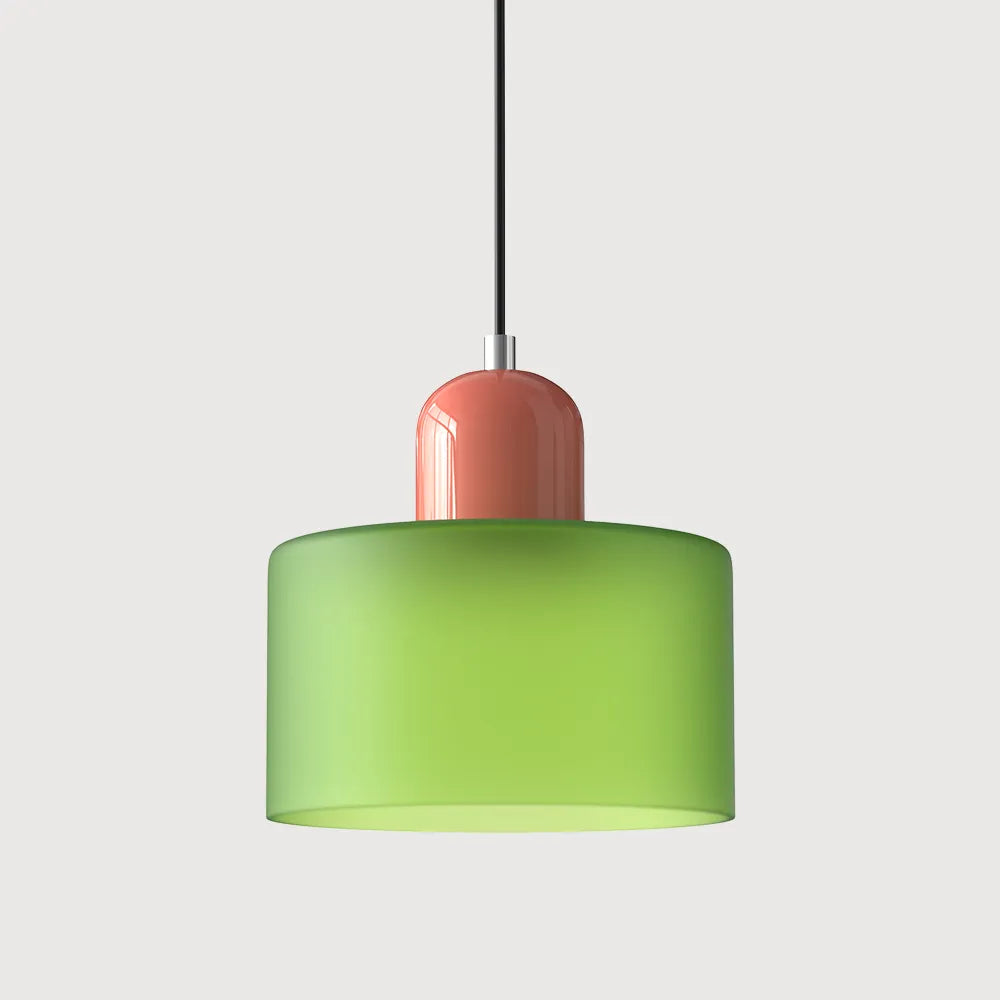 Okrągła lampa wisząca ze szkła | Designerska lampa sufitowa Bauhaus do kuchni, salonu i jadalni