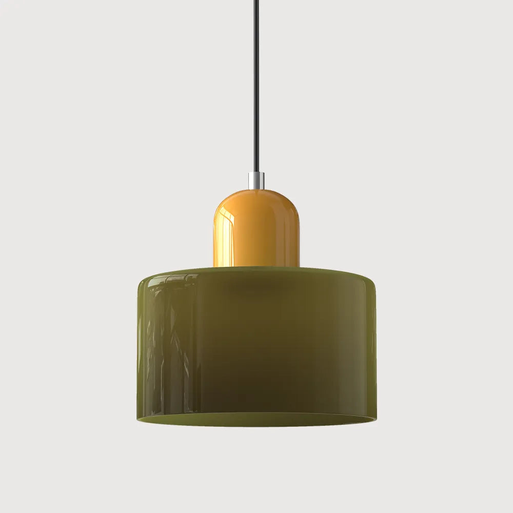 Okrągła lampa wisząca ze szkła | Designerska lampa sufitowa Bauhaus do kuchni, salonu i jadalni