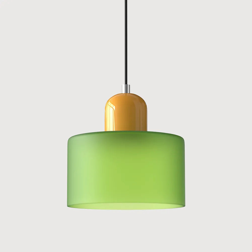 Okrągła lampa wisząca ze szkła | Designerska lampa sufitowa Bauhaus do kuchni, salonu i jadalni