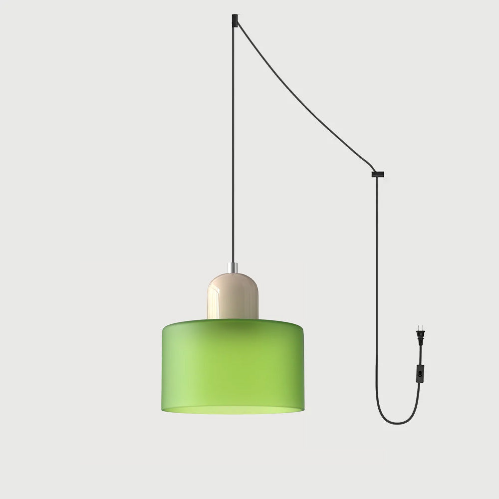 Okrągła lampa wisząca ze szkła | Designerska lampa sufitowa Bauhaus do kuchni, salonu i jadalni