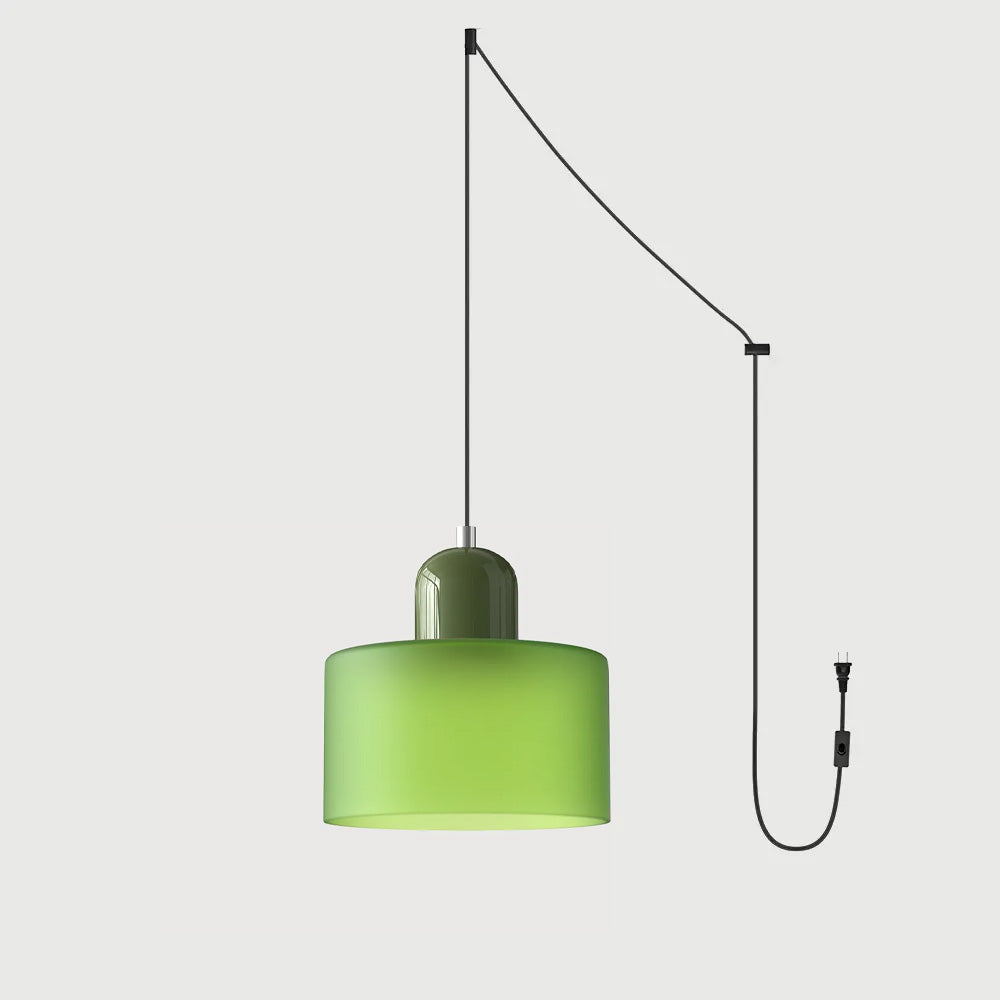 Okrągła lampa wisząca ze szkła | Designerska lampa sufitowa Bauhaus do kuchni, salonu i jadalni