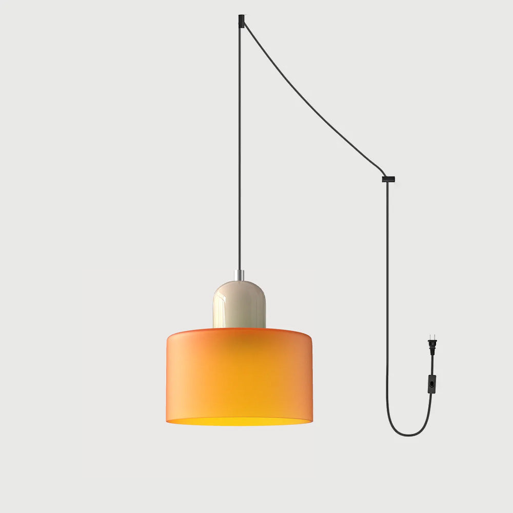 Okrągła lampa wisząca ze szkła | Designerska lampa sufitowa Bauhaus do kuchni, salonu i jadalni