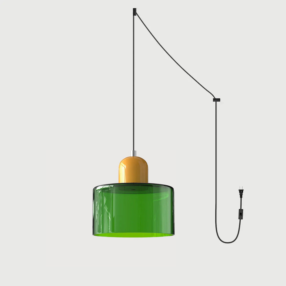 Okrągła lampa wisząca ze szkła | Designerska lampa sufitowa Bauhaus do kuchni, salonu i jadalni