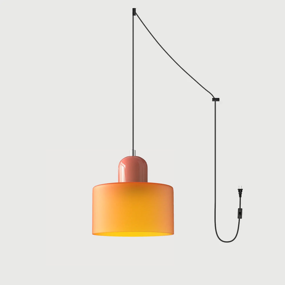Okrągła lampa wisząca ze szkła | Designerska lampa sufitowa Bauhaus do kuchni, salonu i jadalni