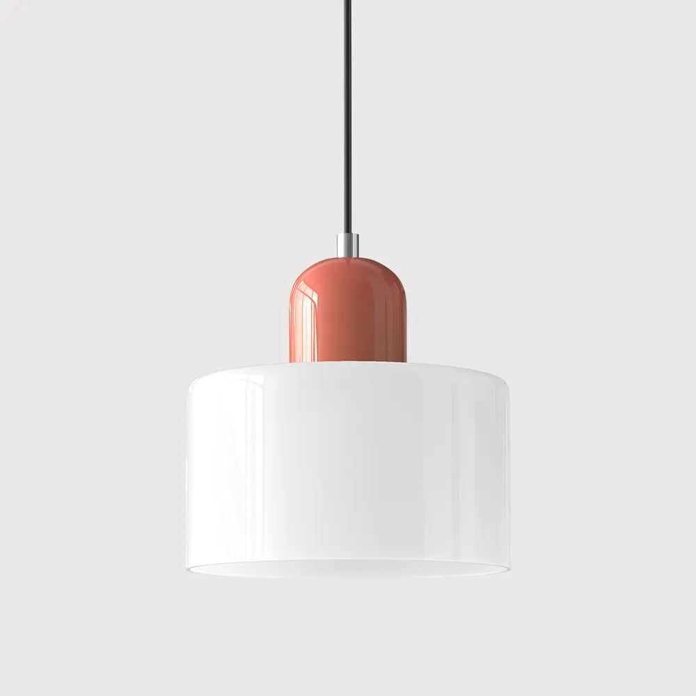 Okrągła lampa wisząca ze szkła | Designerska lampa sufitowa Bauhaus do kuchni, salonu i jadalni