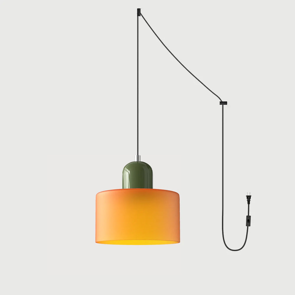 Okrągła lampa wisząca ze szkła | Designerska lampa sufitowa Bauhaus do kuchni, salonu i jadalni