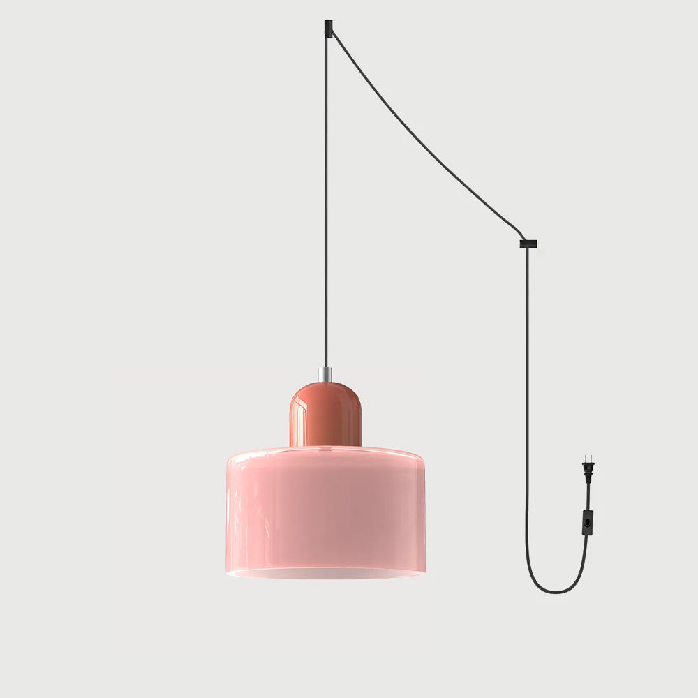 Okrągła lampa wisząca ze szkła | Designerska lampa sufitowa Bauhaus do kuchni, salonu i jadalni
