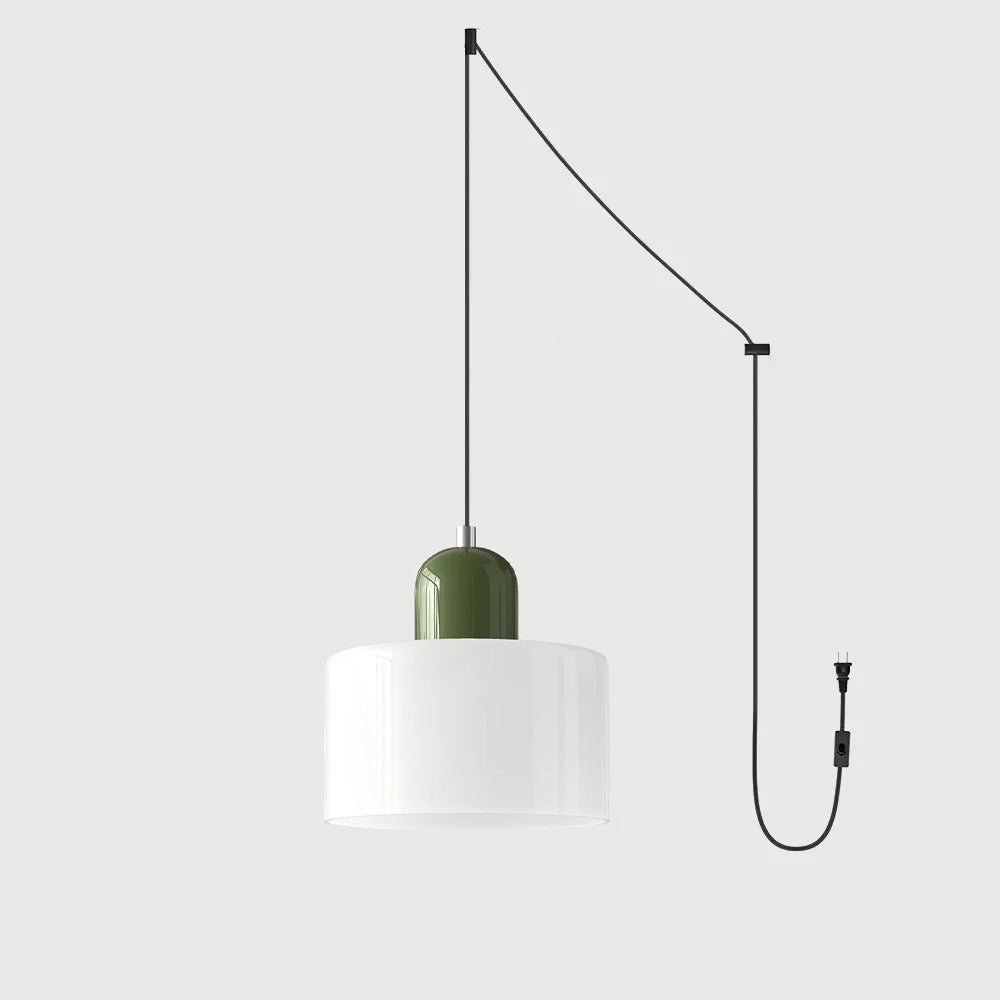 Okrągła lampa wisząca ze szkła | Designerska lampa sufitowa Bauhaus do kuchni, salonu i jadalni