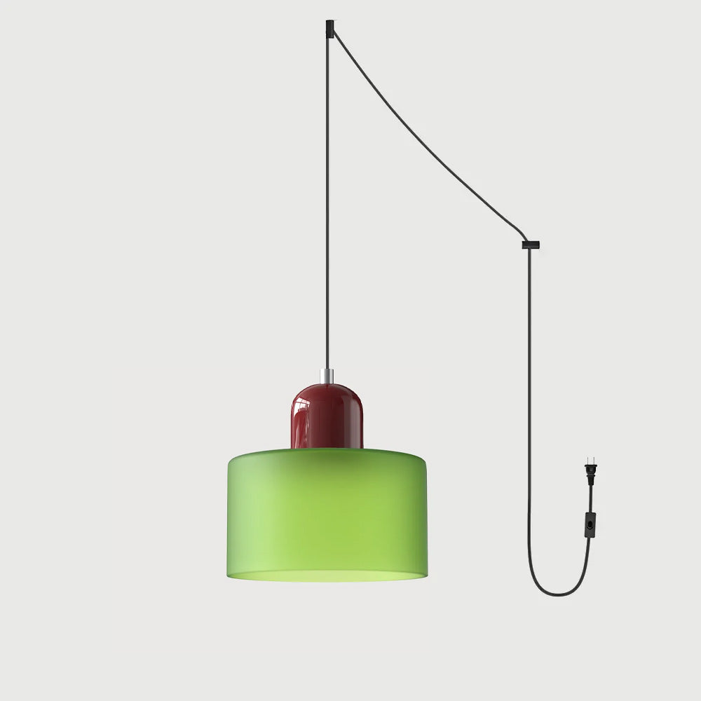 Okrągła lampa wisząca ze szkła | Designerska lampa sufitowa Bauhaus do kuchni, salonu i jadalni