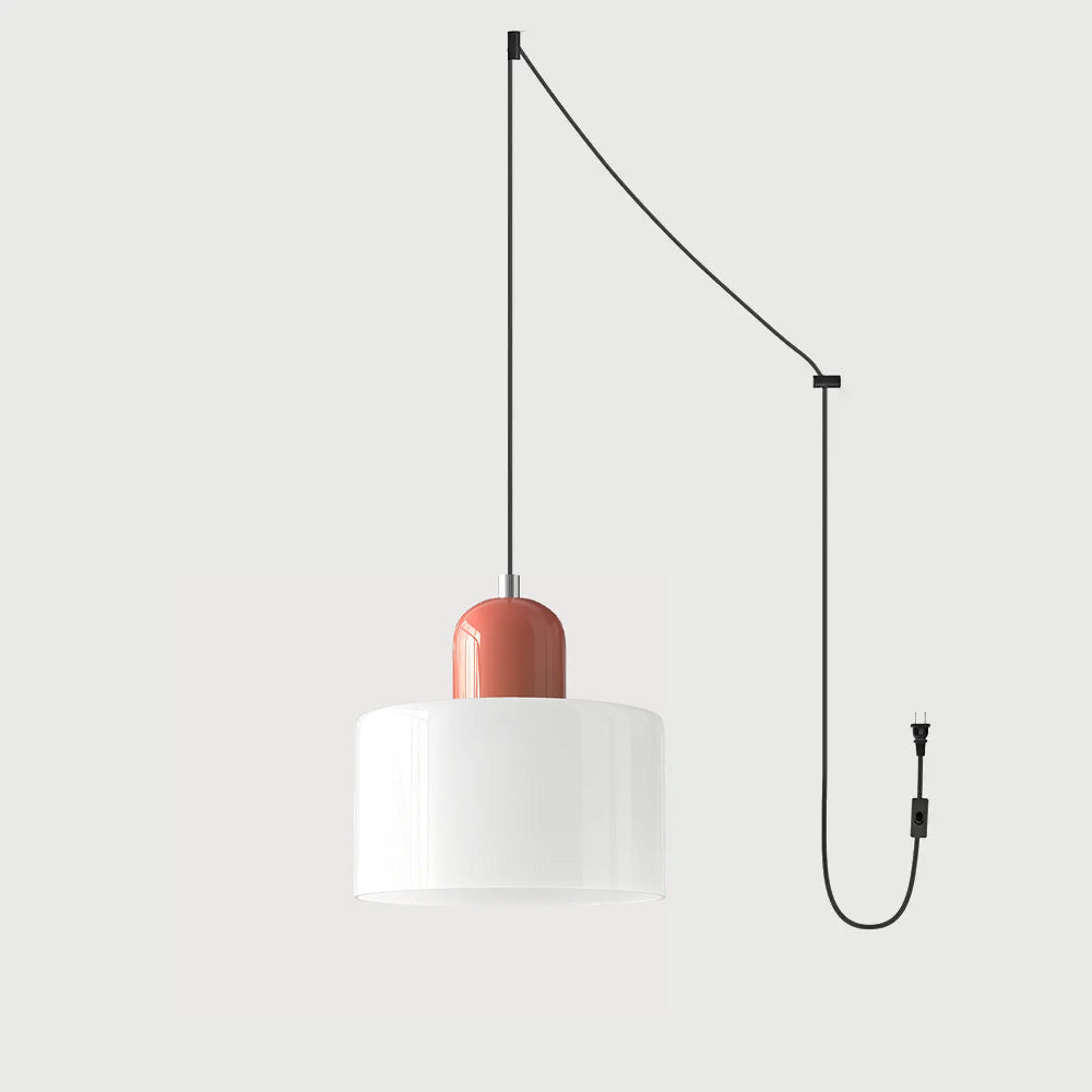 Okrągła lampa wisząca ze szkła | Designerska lampa sufitowa Bauhaus do kuchni, salonu i jadalni