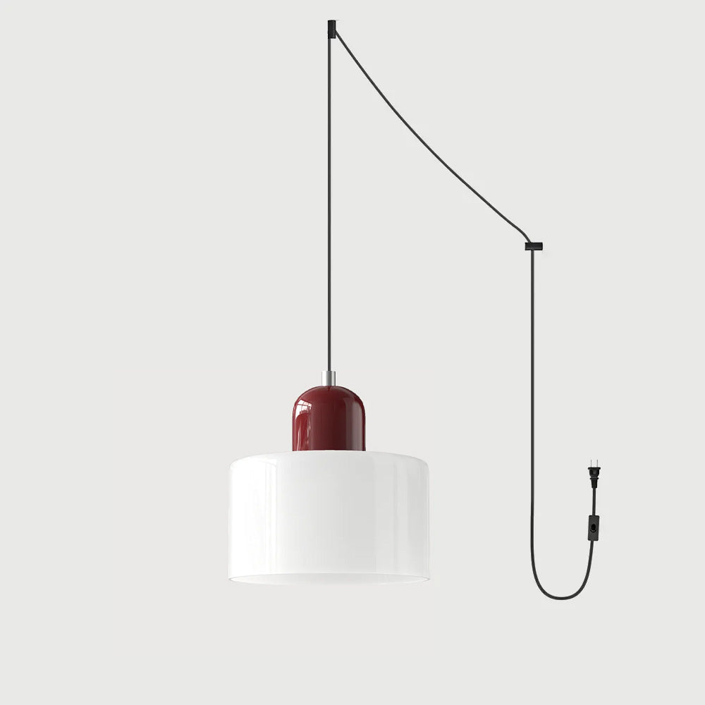 Okrągła lampa wisząca ze szkła | Designerska lampa sufitowa Bauhaus do kuchni, salonu i jadalni