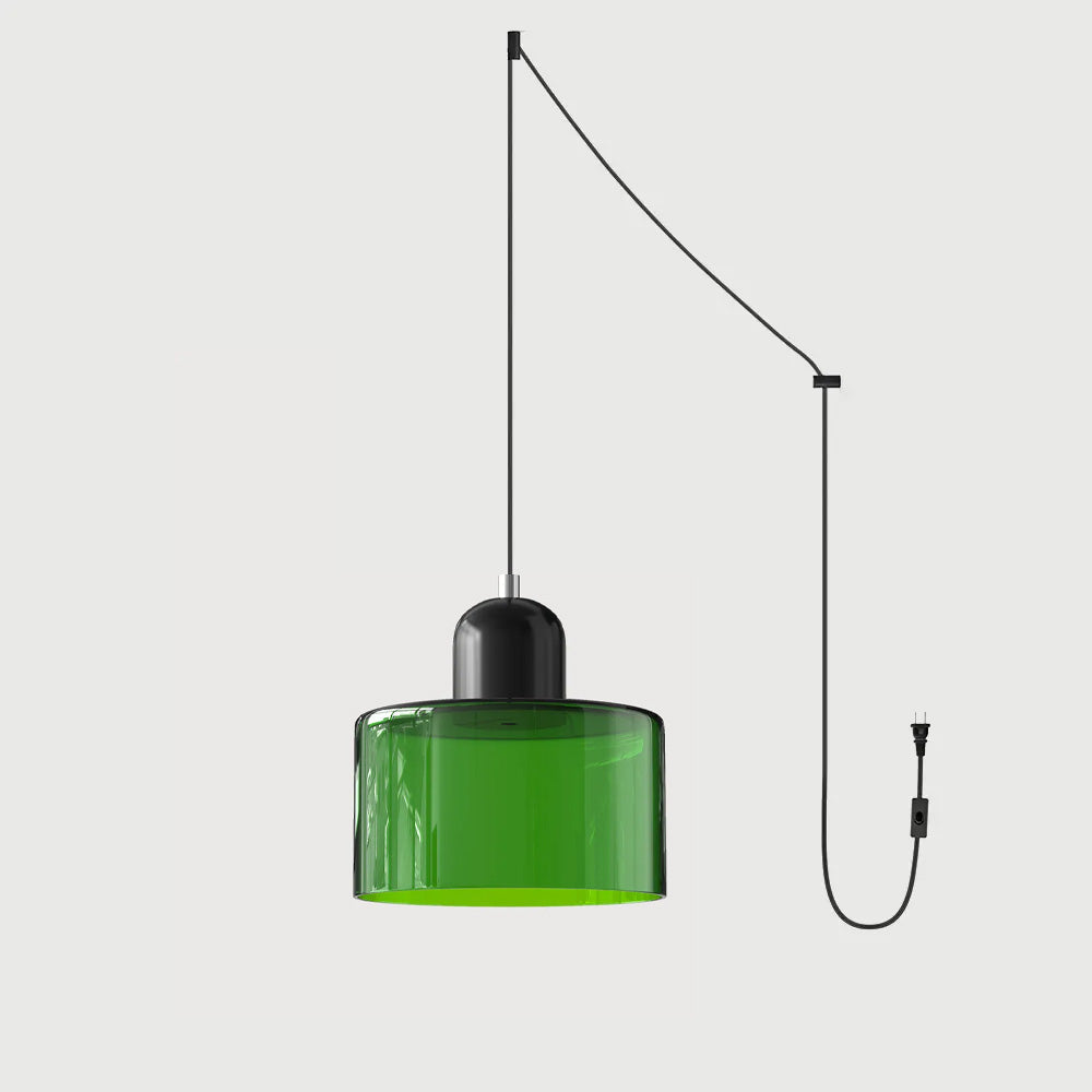 Okrągła lampa wisząca ze szkła | Designerska lampa sufitowa Bauhaus do kuchni, salonu i jadalni