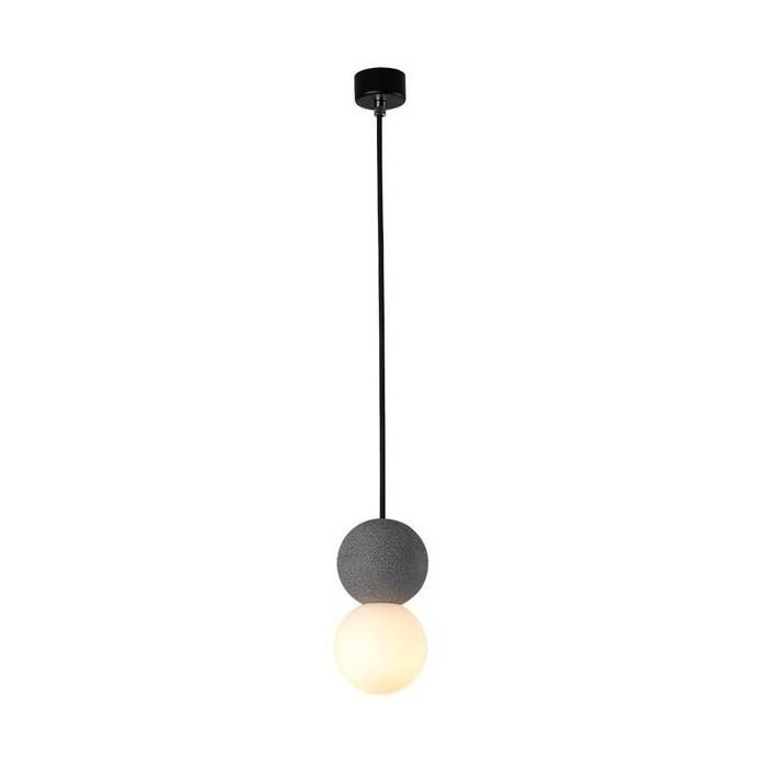 Lampa wisząca Origo z cementu | Designerska lampa sufitowa z kamienia i szkła do salonu i jadalni