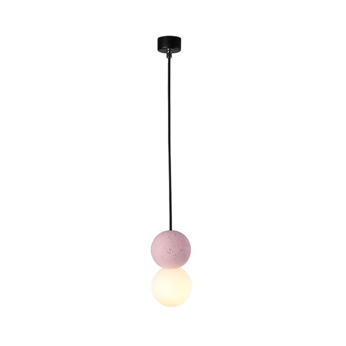Lampa wisząca Origo z cementu | Designerska lampa sufitowa z kamienia i szkła do salonu i jadalni