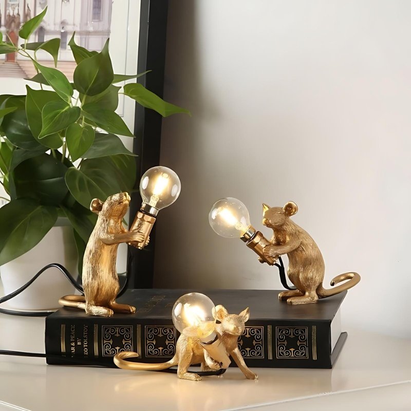 Mus | Designerska Lampa Stołowa Myszka LED – Dekoracyjna Lampka do Salonu i Sypialni