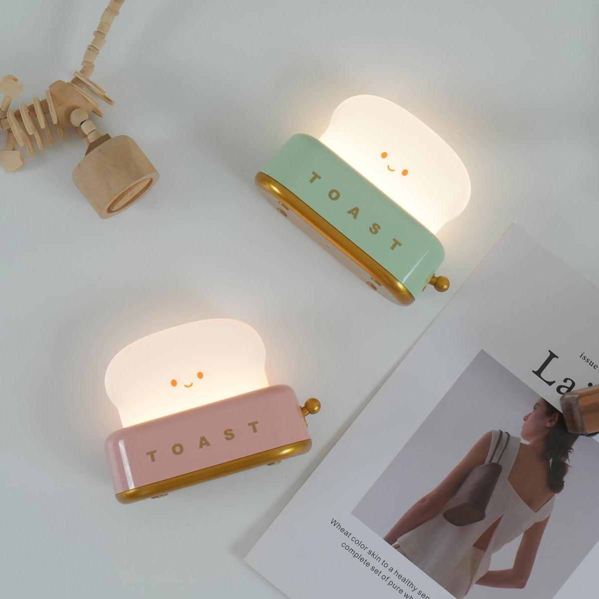 Toster | Przenośna Bezprzewodowa Lampka Nocna LED z Regulacją Jasności