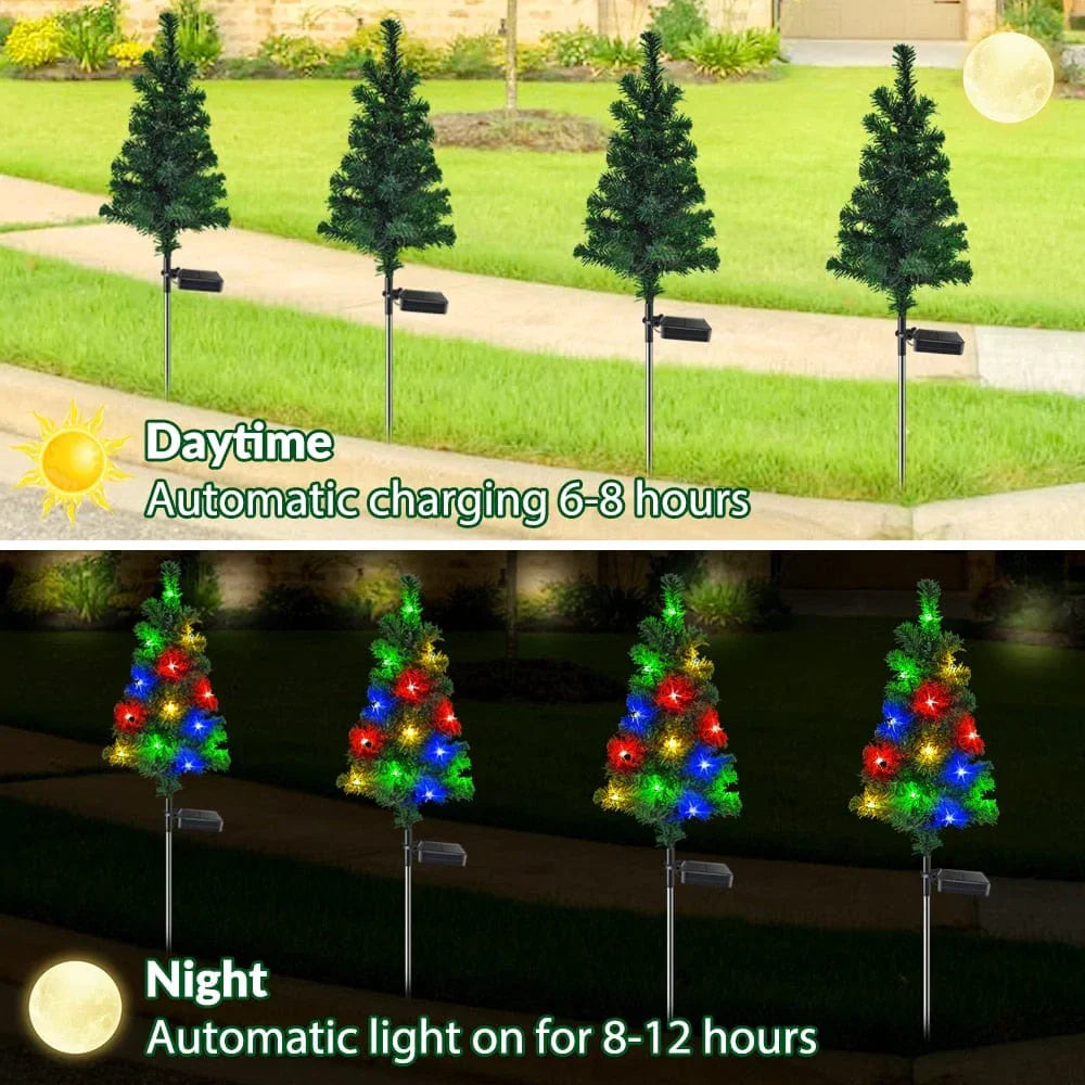 Solarna Lampa Ogrodowa w Kształcie Choinki