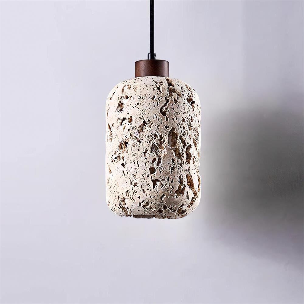 Lampa Wisząca z Naturalnego Trawertynu