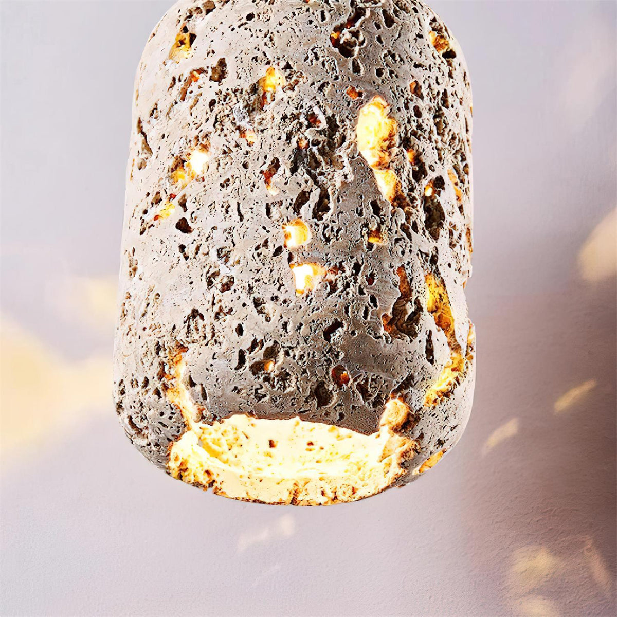 Lampa Wisząca z Naturalnego Trawertynu