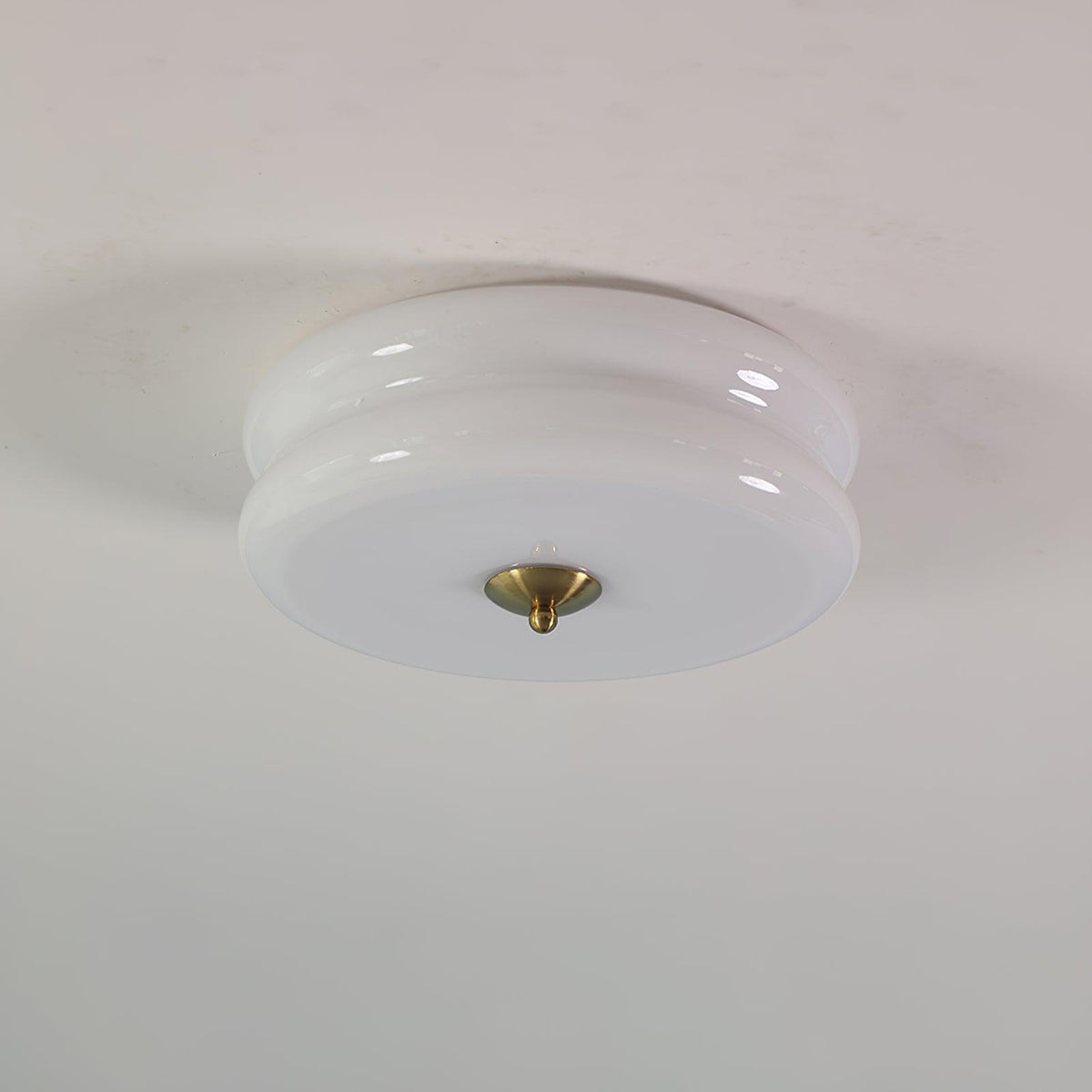 Lampa Sufitowa z Matowego Szkła z Chromowanym lub Złotym Wykończeniem