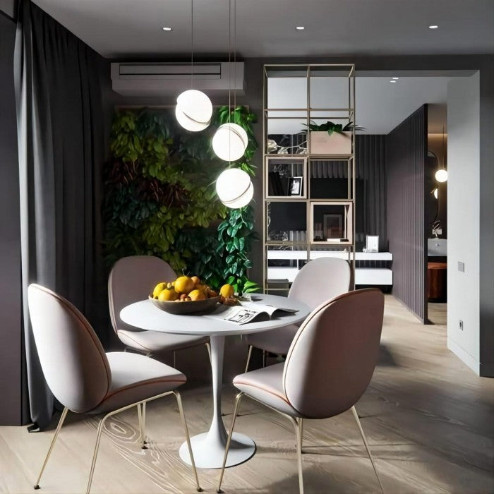 Lampa wisząca Crescent | Designerska lampa sufitowa z akrylu i mosiężnym wykończeniem do salonu i jadalni