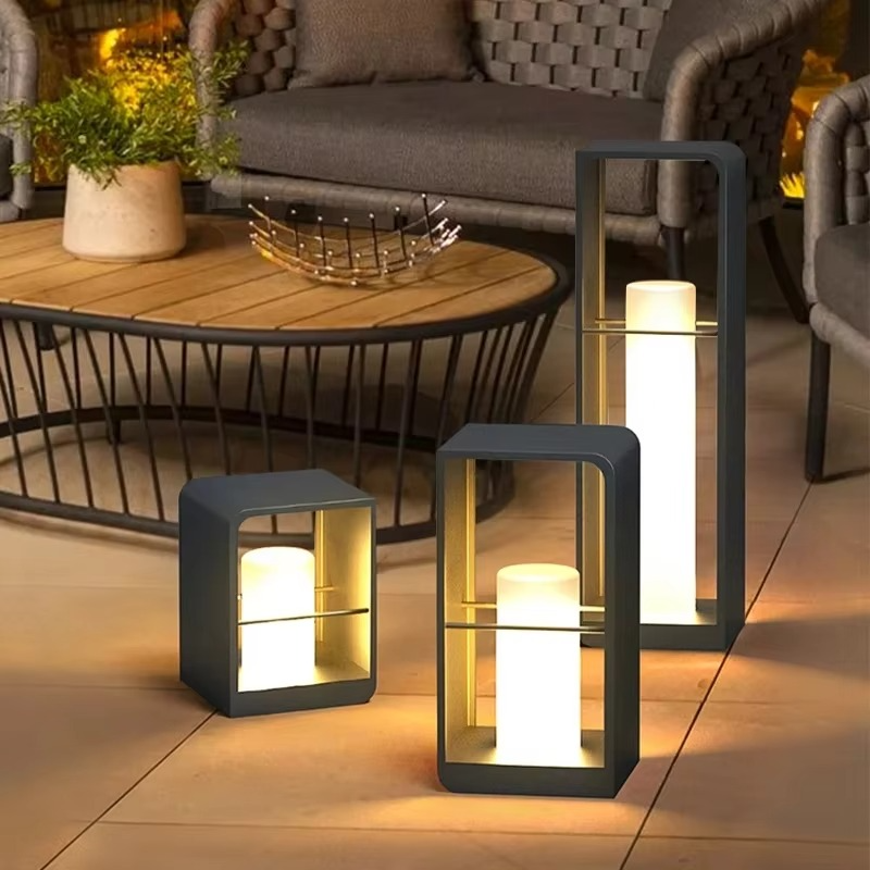 EcoGlow - lampa tarasowa, włączone światło