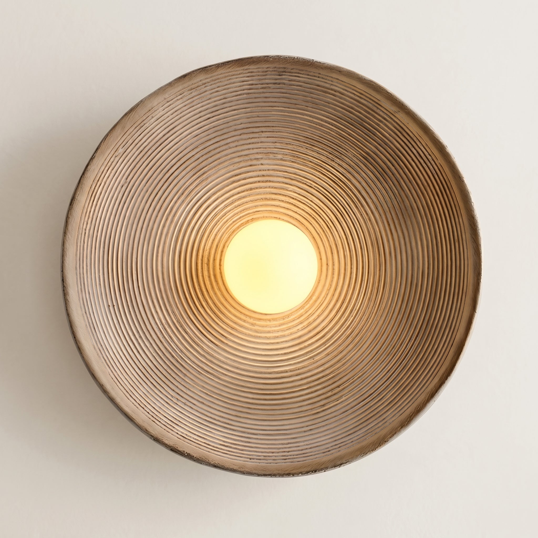 Elegant Ceramic Round Wall Lamp | Minimalist Japandi LED Sconce