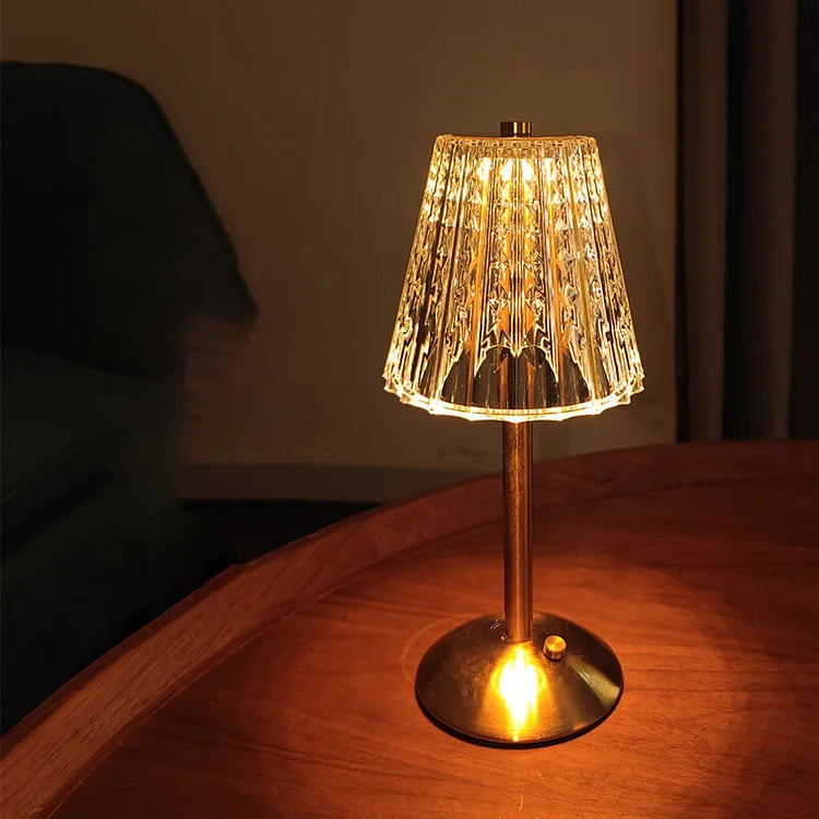 Elegant Crystal | Bezprzewodowa Lampa Stołowa LED – Kryształowa Lampka do Salonu i Sypialni