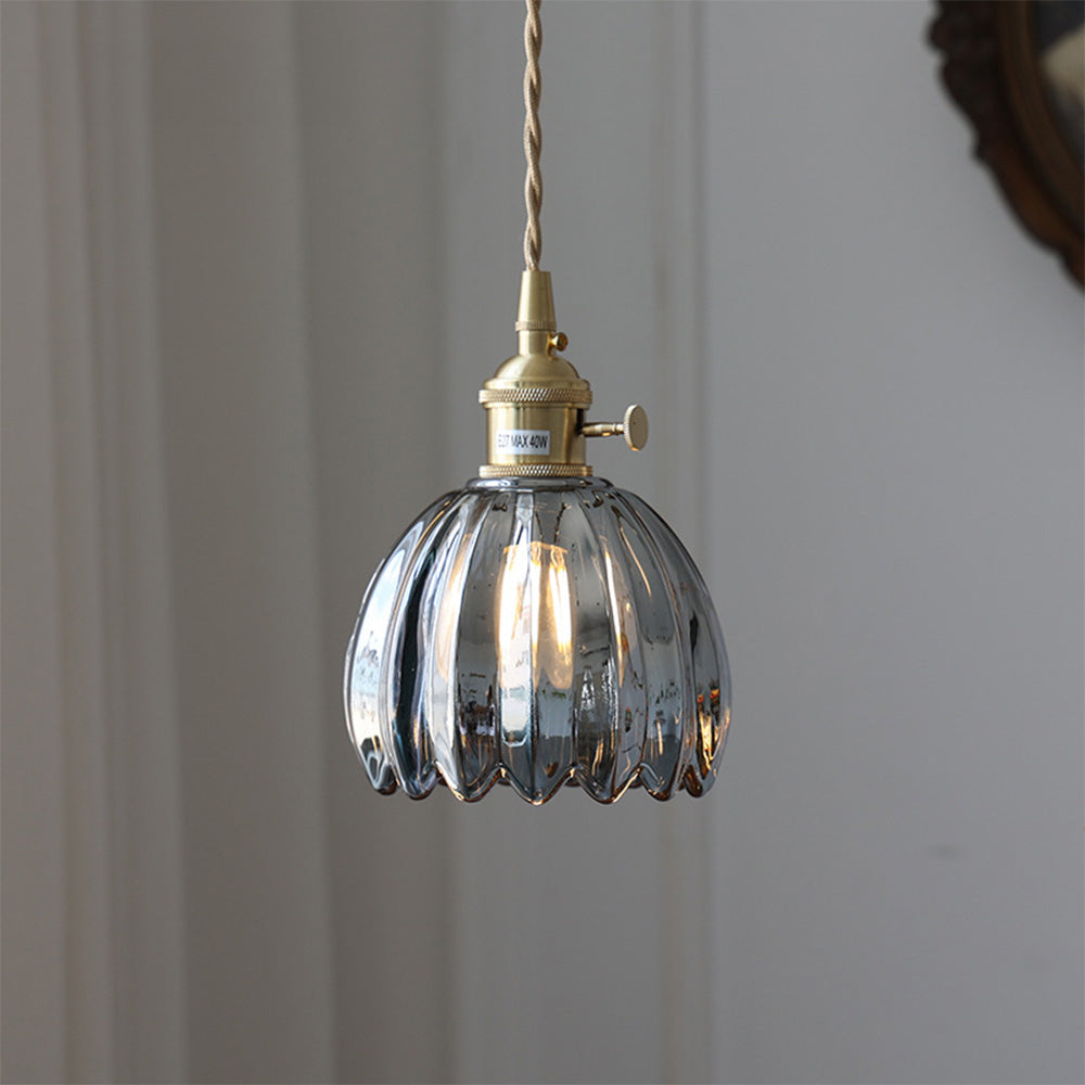 Lumen Collection | Szklana lampa wisząca w stylu vintage | Eleganckie oświetlenie do salonu, jadalni i kuchni