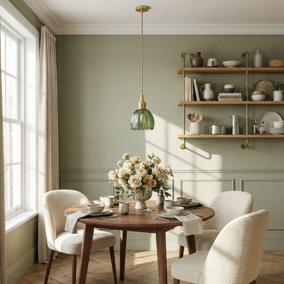 Lumen Collection | Szklana lampa wisząca w stylu vintage | Eleganckie oświetlenie do salonu, jadalni i kuchni