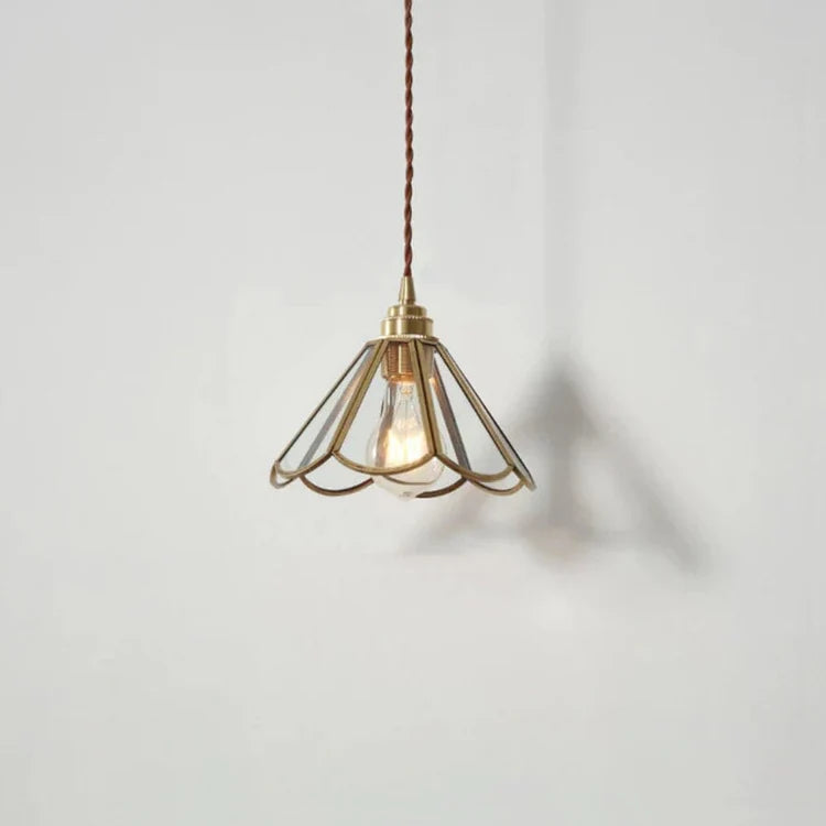 Mosiężna lampa wisząca ze szkła | Designerska lampa sufitowa do salonu, jadalni i kuchni