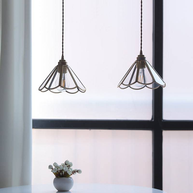 Mosiężna lampa wisząca ze szkła | Designerska lampa sufitowa do salonu, jadalni i kuchni