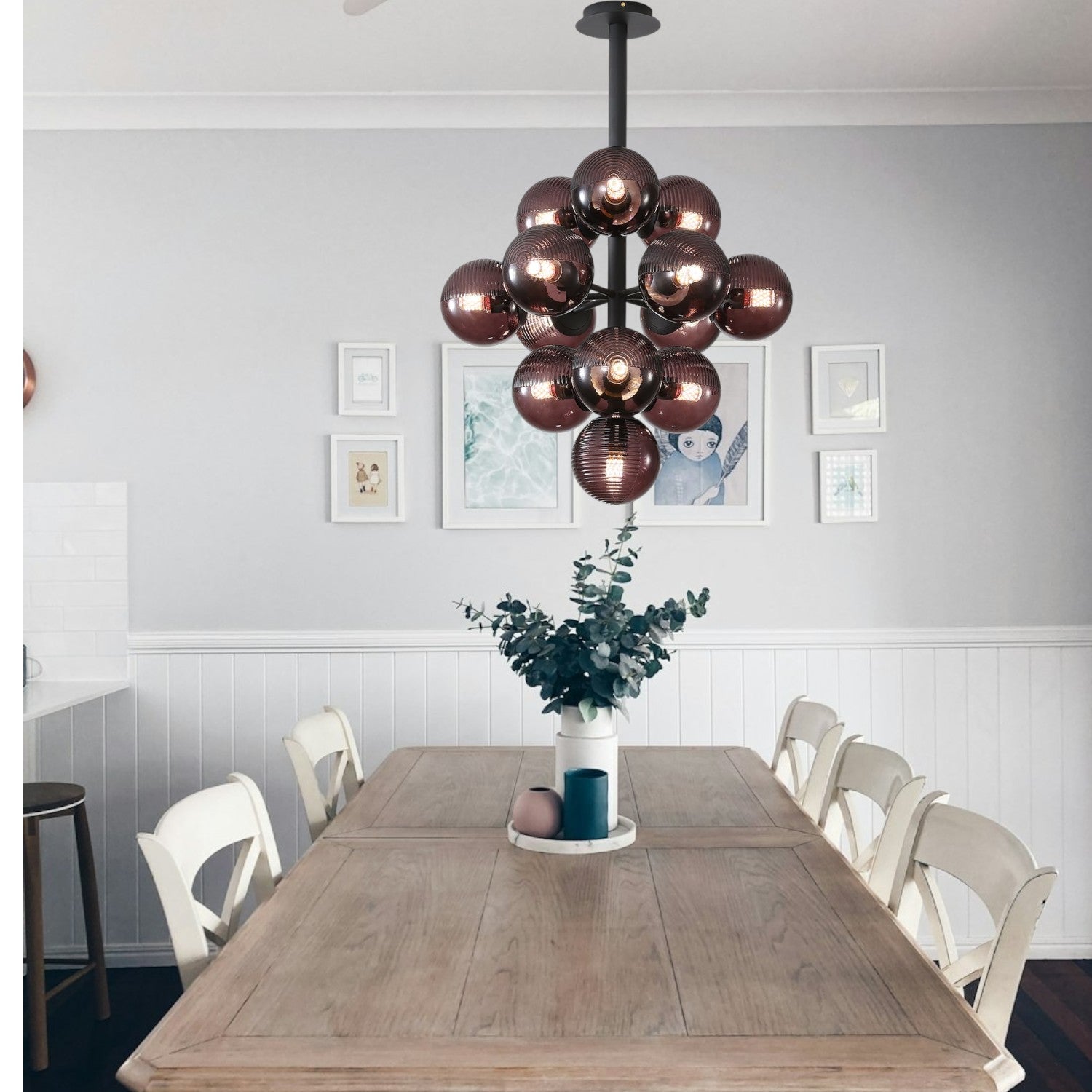 Lumen Collection | Designerska lampa wisząca Grape ze szkła | Eleganckie oświetlenie do salonu i jadalni