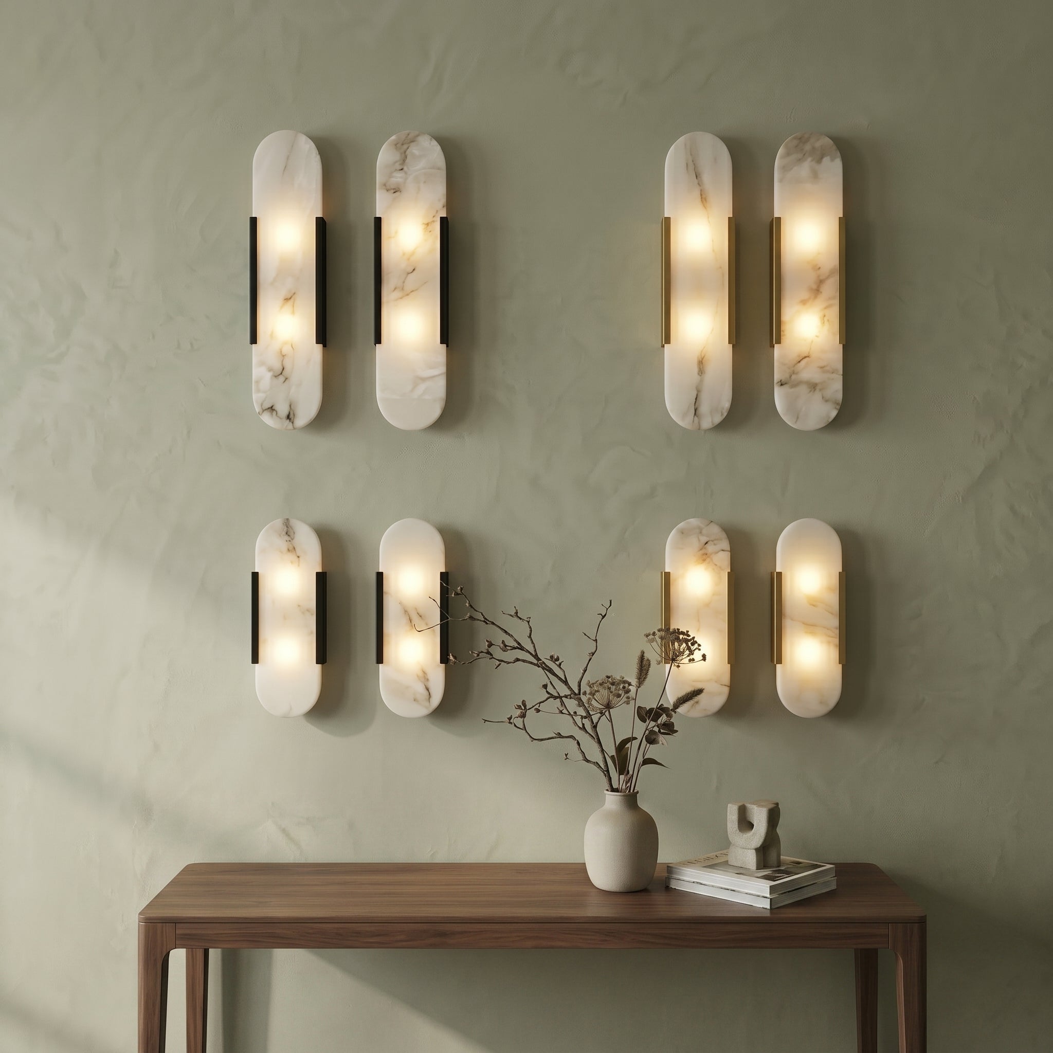 Elegant Marble Wall Sconce | Compact Design with Soft Diffused Glow